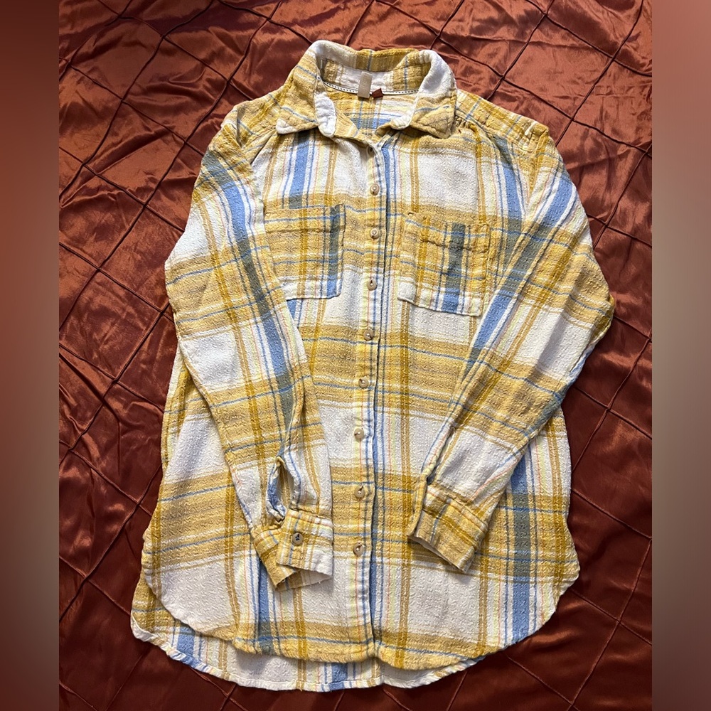 Pilcro plaid button down short.  Extra small.